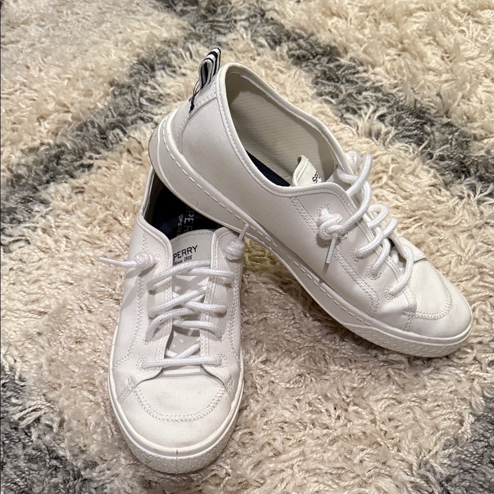 Sperry Women's Classic White Lace-Up Sneakers